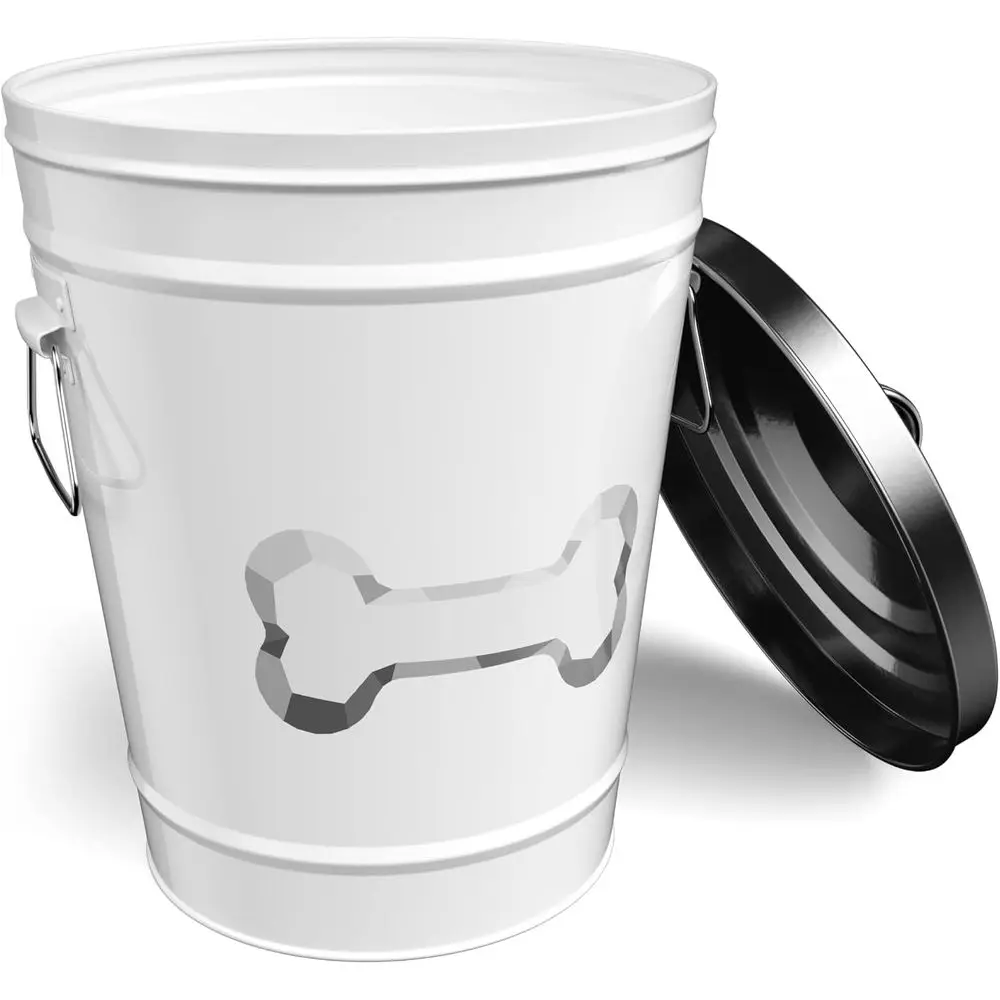 Large Treat Container with Airtight Lid, Metal Pet Food Bin, Toy Jar, White with Bone Motif
Large Treat Container with Airtight Lid, Metal Pet Food Bin, Toy Jar, White with Bone Motif