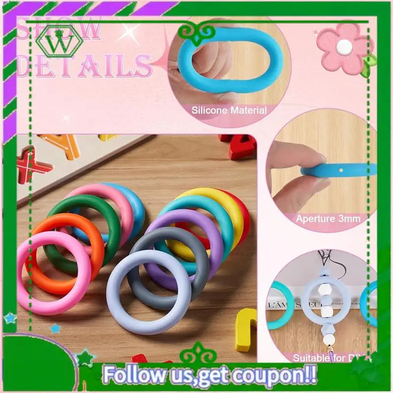 Latest-18 PCS Silicone Beaded O-Rings With Rope Hole, 65Mm Silicone Beads Bulk Rings For Keychain Making Easy To Use
Latest-18 PCS Silicone Beaded O-Rings With Rope Hole, 65Mm Silicone Beads Bulk Rings For Keychain Making Easy To Use