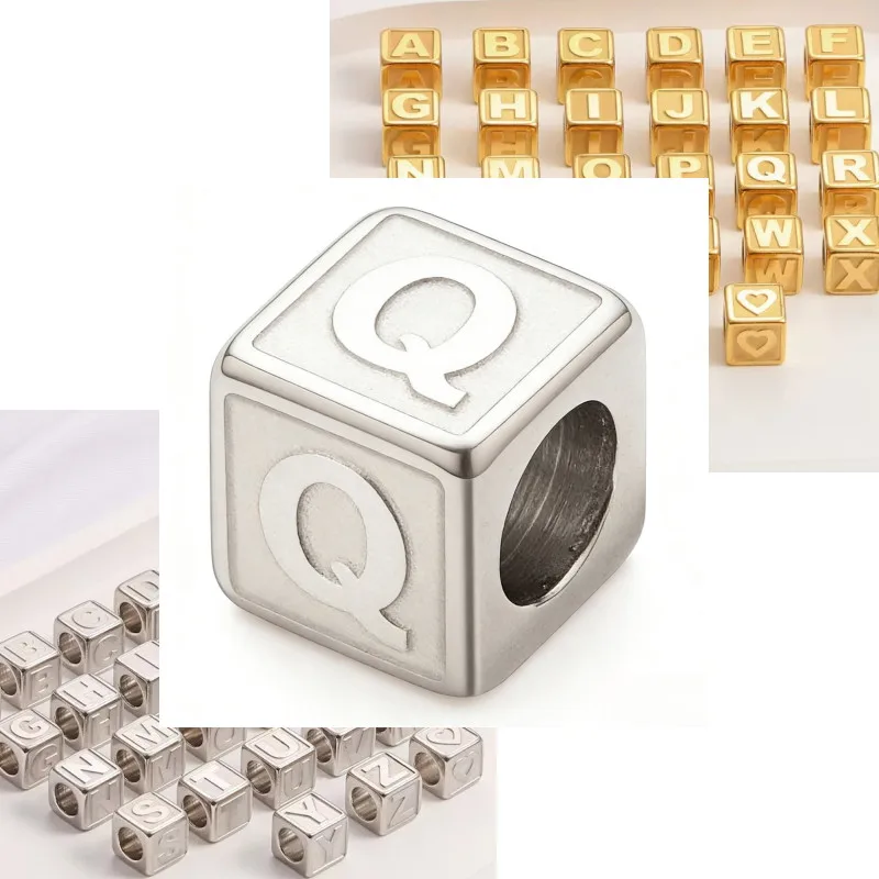 8*8*5mm Stainless Steel Corrosion Letter Through-Hole Bead Accessories Pearl Necklace Bracelet Square Bead Fashion Accessories
8*8*5mm Stainless Steel Corrosion Letter Through-Hole Bead Accessories Pearl Necklace Bracelet Square Bead Fashion Accessories