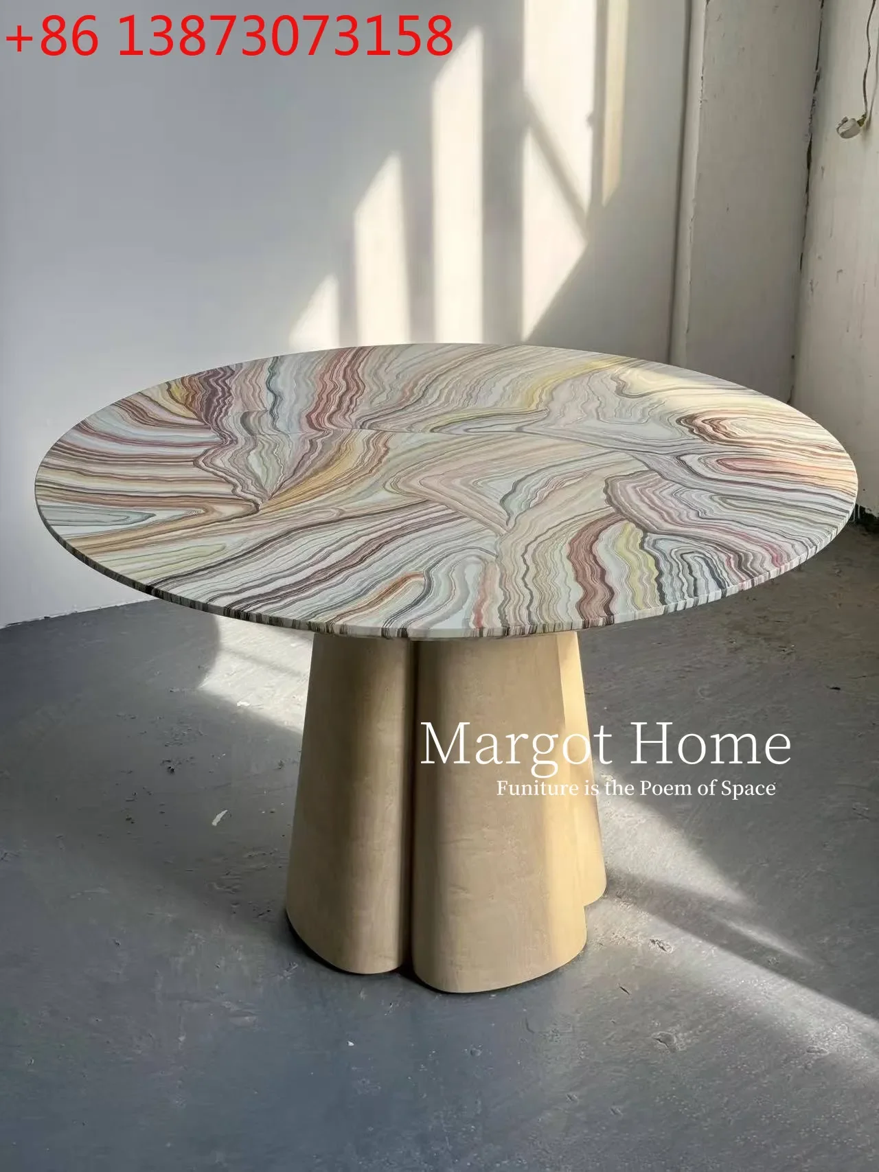 Medieval style solid wood painting home retro personality designer high sense Dutch artist round table
Medieval style solid wood painting home retro personality designer high sense Dutch artist round table