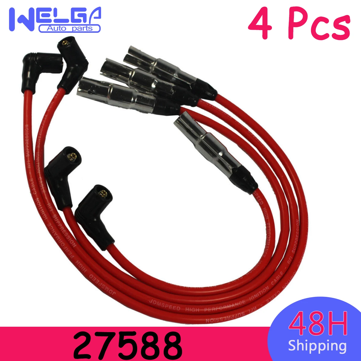 Car Accessories 4Pcs 8MM JDMSPEED Spark Plug Wire Set 27588 For VW Beetle Bora VW Golf CITY 2007 - 2010 GTI Jetta CITY 2.0L New
Car Accessories 4Pcs 8MM JDMSPEED Spark Plug Wire Set 27588 For VW Beetle Bora VW Golf CITY 2007 - 2010 GTI Jetta CITY 2.0L New
