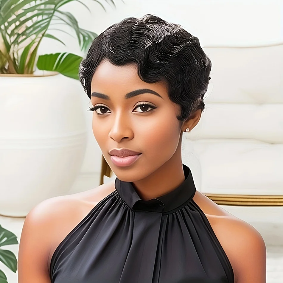 Short Finger Wave Wig Brazilian Human Hair Wig For Women Short Water Wave Deep Wave Wig Pixie Cut Wigs For Daily Machine Made
Short Finger Wave Wig Brazilian Human Hair Wig For Women Short Water Wave Deep Wave Wig Pixie Cut Wigs For Daily Machine Made