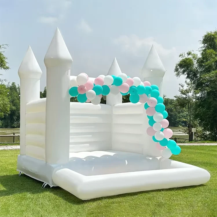 Manufacturer wholesale custom commercial jumping trampoline white inflatable castle inflatable 3x3 white/pink wedding bounce
Manufacturer wholesale custom commercial jumping trampoline white inflatable castle inflatable 3x3 white/pink wedding bounce