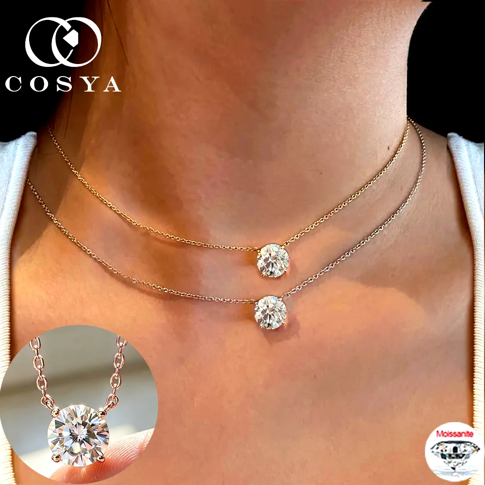 COSYA 1-5CT Round Moissanite Necklace for Women 100% S925 Silver D Color VVS Solitaire Diamond Chain Wedding Dianty Jewelry Gift
COSYA 1-5CT Round Moissanite Necklace for Women 100% S925 Silver D Color VVS Solitaire Diamond Chain Wedding Dianty Jewelry Gift