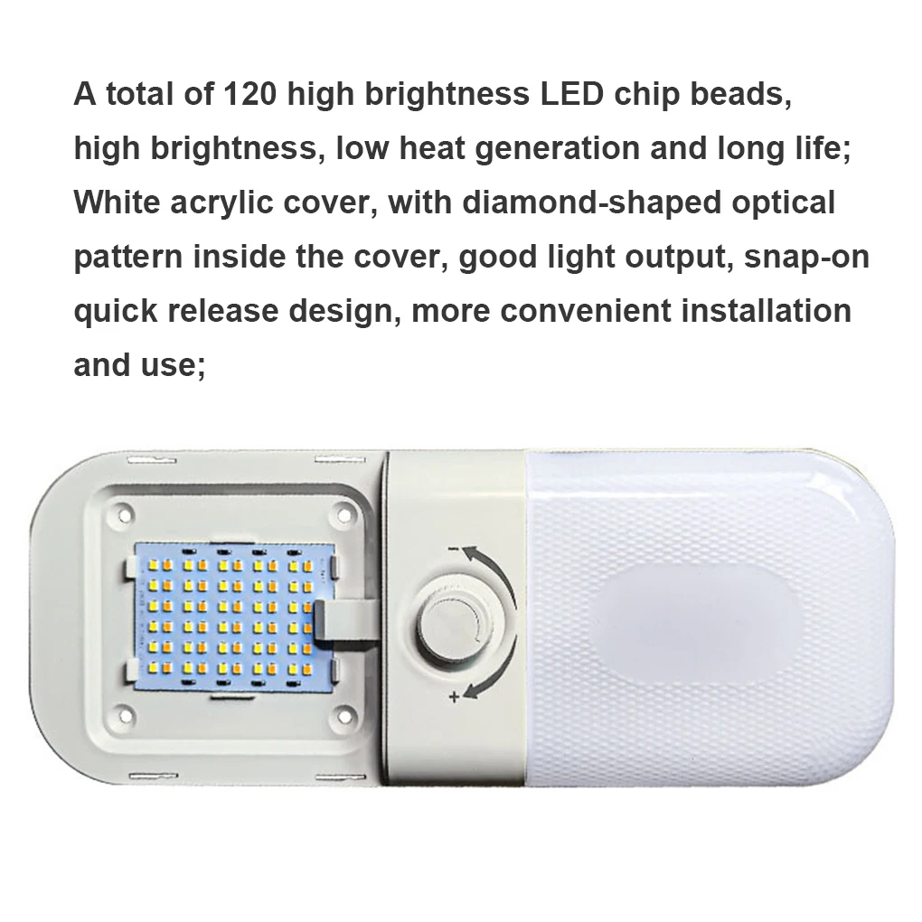 12-24V RV Light with Lampshade Dimmable Brightness Adjustable Auto Lamp Trailer Lighting Replacement Part Accessory
12-24V RV Light with Lampshade Dimmable Brightness Adjustable Auto Lamp Trailer Lighting Replacement Part Accessory