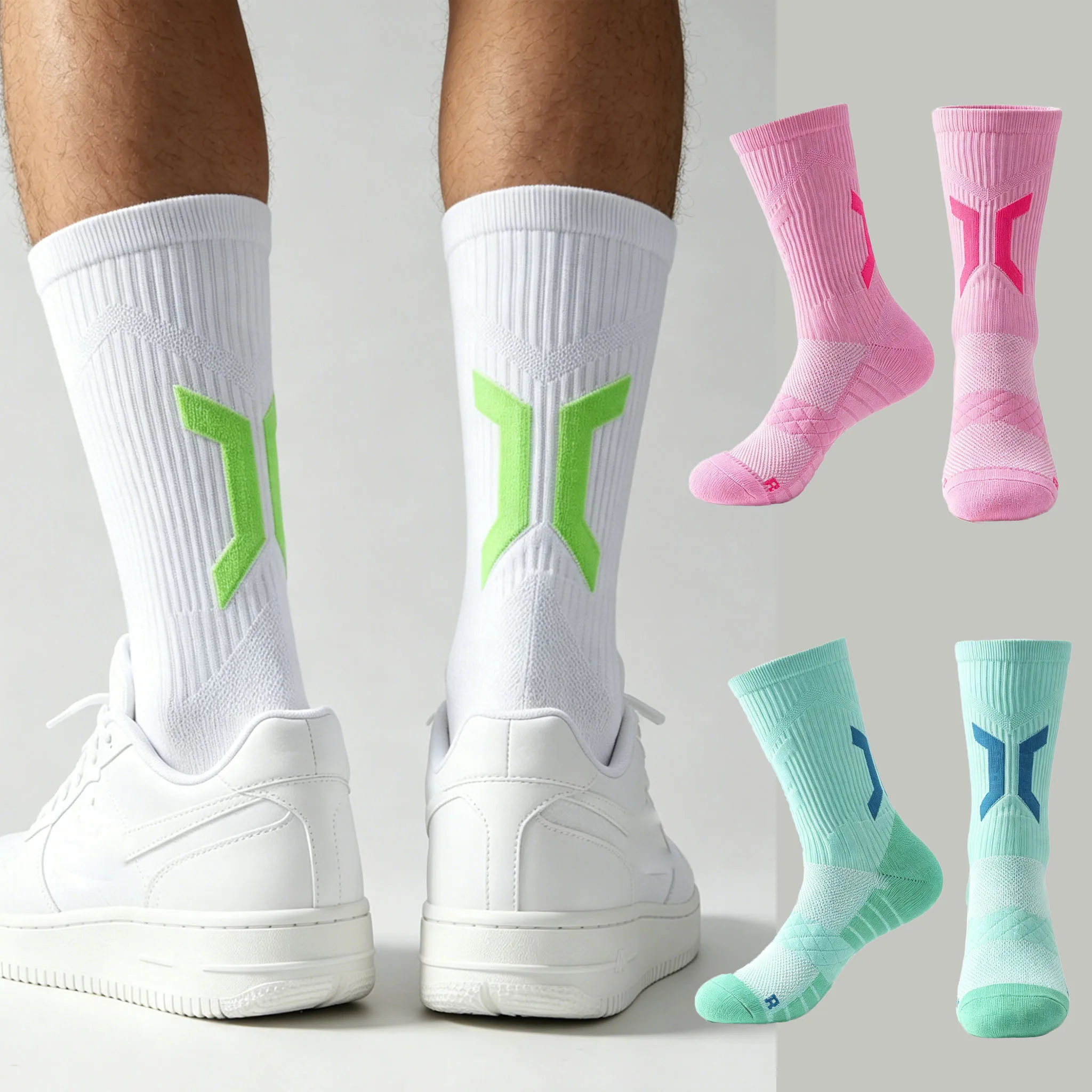 Men's Thick Cushioned Basketball Socks Anti-slip Breathable Athletic Crew Socks for Sports Running Soccer Training
Men's Thick Cushioned Basketball Socks Anti-slip Breathable Athletic Crew Socks for Sports Running Soccer Training