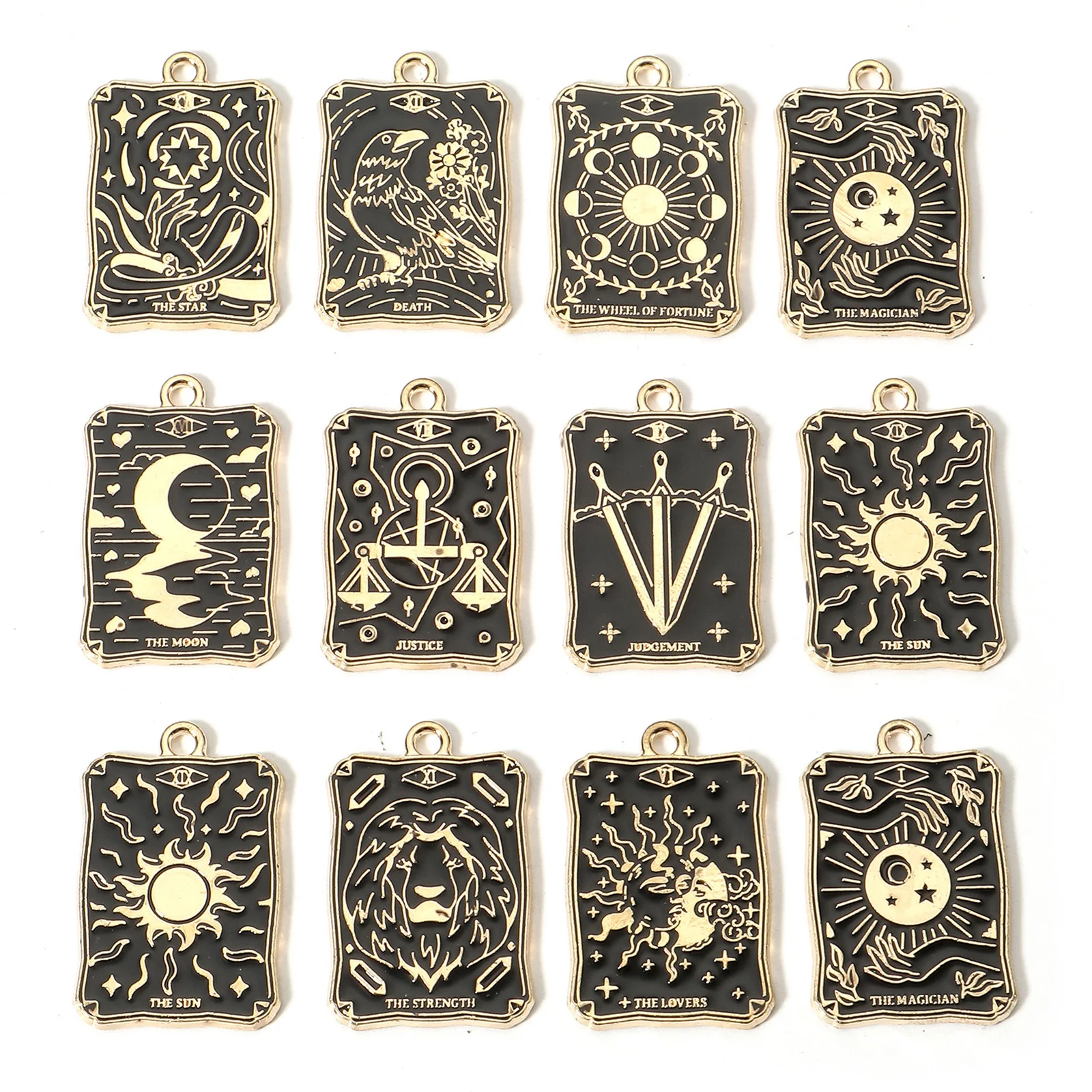 Metal Tarot Card Charms For Jewelry Making Alloy Black Rectangle Enamel Pendants Diy Earrings Necklace Supplies 28X 18mm, 10PCs
Metal Tarot Card Charms For Jewelry Making Alloy Black Rectangle Enamel Pendants Diy Earrings Necklace Supplies 28X 18mm, 10PCs