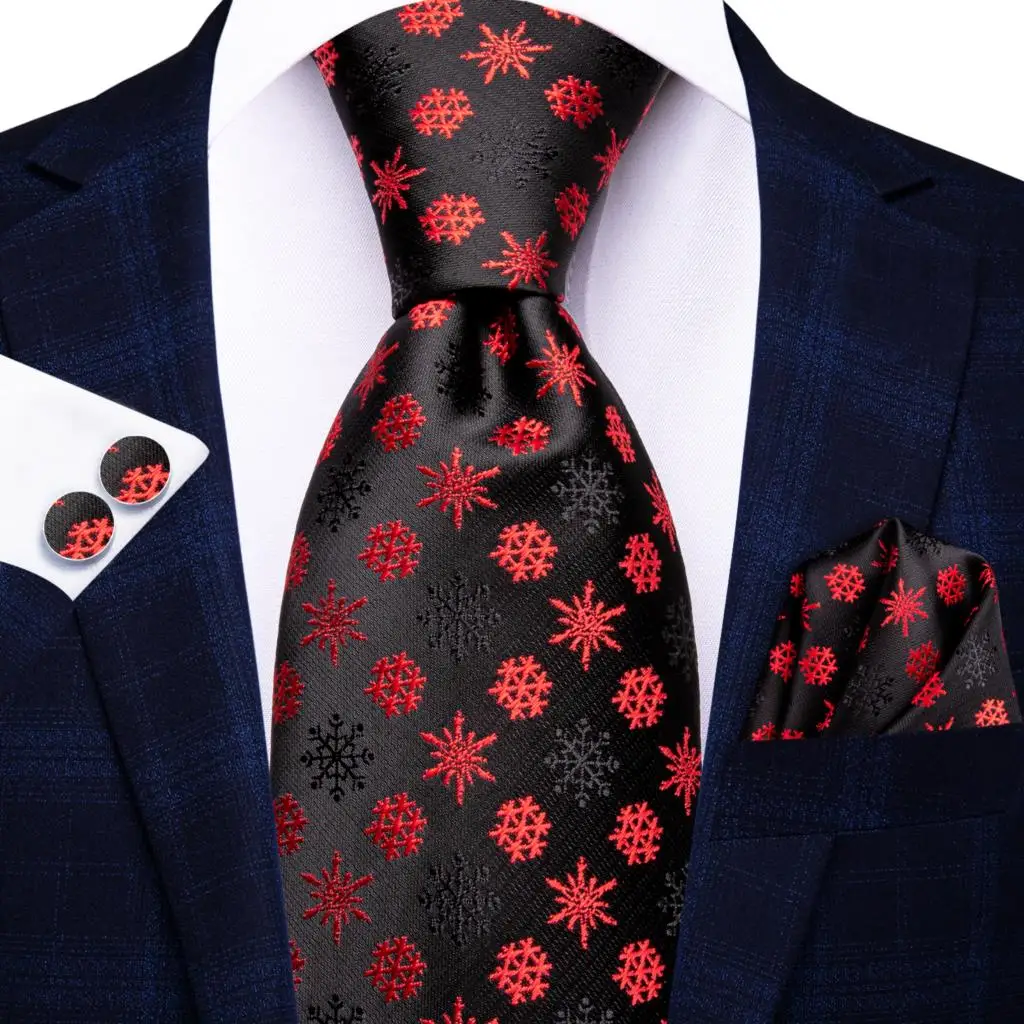 Hi-Tie Designer Xmas Black Red Snow Necktie Silk Elegent Tie For Men Fashion Brand Christmas Party Handky Cufflink Wholesale
Hi-Tie Designer Xmas Black Red Snow Necktie Silk Elegent Tie For Men Fashion Brand Christmas Party Handky Cufflink Wholesale