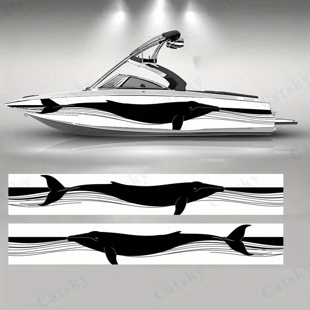 Whale and Wave Accompanying Boat Stickers, PVC Waterproof Durable Vinyl Wrap Decals for Fishing Boats, Durable and Stylish Graph
Whale and Wave Accompanying Boat Stickers, PVC Waterproof Durable Vinyl Wrap Decals for Fishing Boats, Durable and Stylish Graph