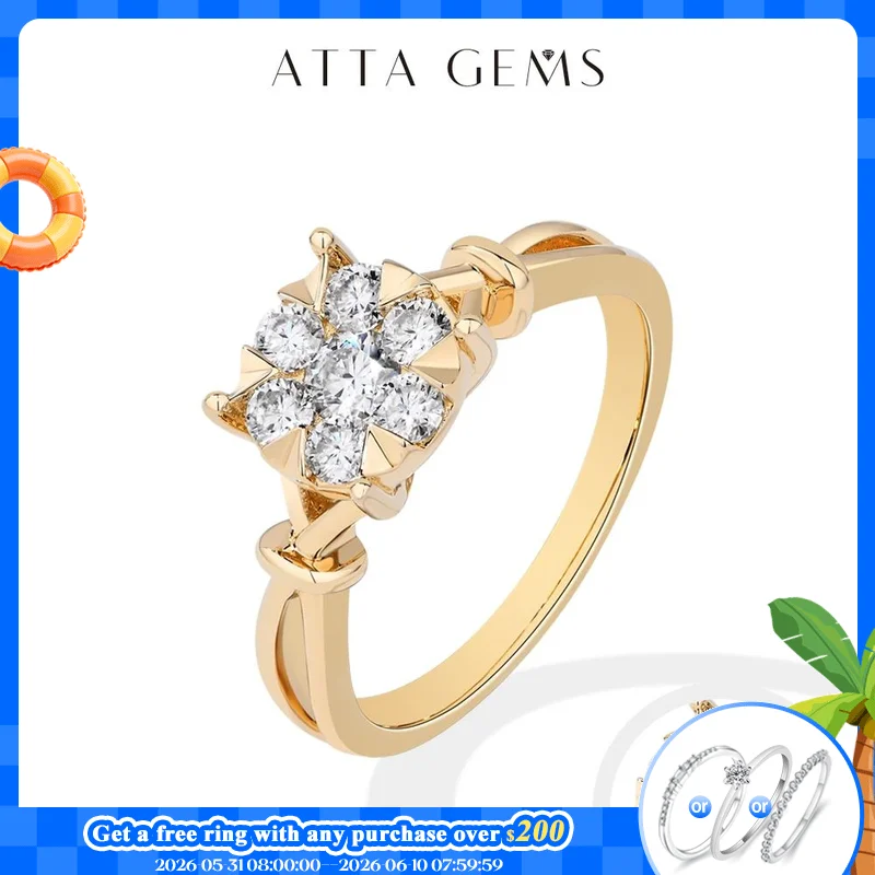 ATTAGEMS Classical 0.2ct Moissanite Ring For Women Flower Cluster Design D VVS1 925 Sterling Silver Wedding Rings Fine Jewelry
ATTAGEMS Classical 0.2ct Moissanite Ring For Women Flower Cluster Design D VVS1 925 Sterling Silver Wedding Rings Fine Jewelry