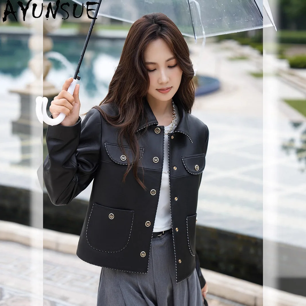 AYUNSUE 100% Real Leather Jacket Woman Spring Autumn Clothes Natural Sheepskin Short Coat Women Black Fashion Jaqueta De Couro
AYUNSUE 100% Real Leather Jacket Woman Spring Autumn Clothes Natural Sheepskin Short Coat Women Black Fashion Jaqueta De Couro