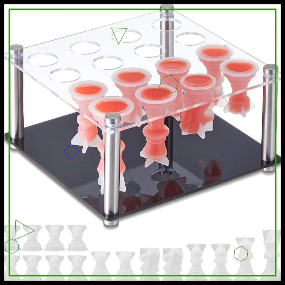 DIY Epoxy Resin Chess Set Mold Kit with 16 Silicone Molds and Metal Piece Holder
DIY Epoxy Resin Chess Set Mold Kit with 16 Silicone Molds and Metal Piece Holder