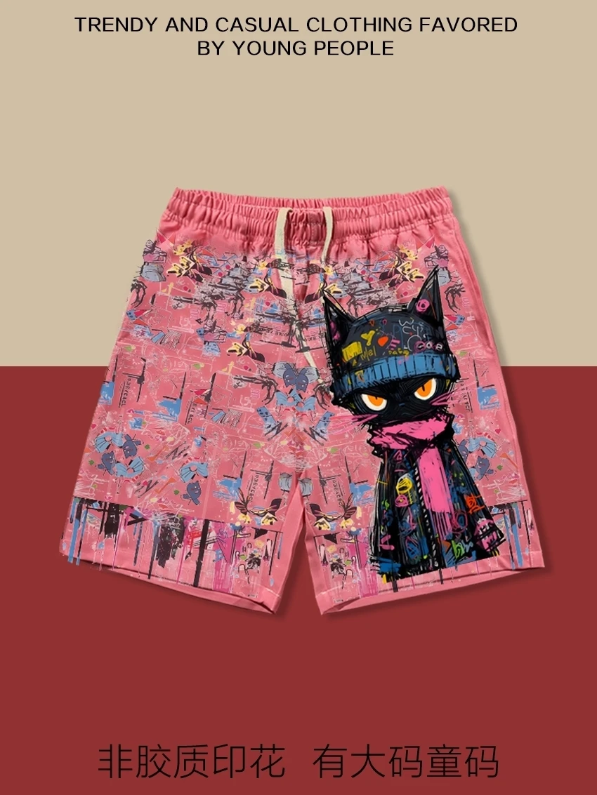 American Graffiti Cat Dopamine Shorts Men's And Women's Printed Cartoon Summer Loose Casual Beach Pants Large Size 5/4 Pants
American Graffiti Cat Dopamine Shorts Men's And Women's Printed Cartoon Summer Loose Casual Beach Pants Large Size 5/4 Pants