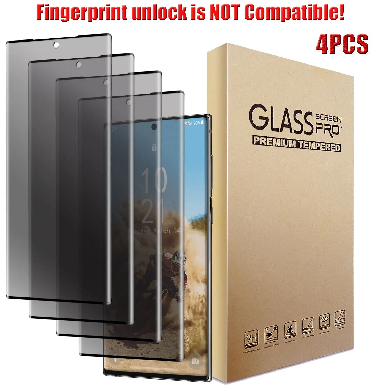 4-Pack For Samsung For Galaxy Note 10/Note 10 Plus 5G Privacy Full Coverage Tempered Glass Film Anti-Scratch Screen Protector
4-Pack For Samsung For Galaxy Note 10/Note 10 Plus 5G Privacy Full Coverage Tempered Glass Film Anti-Scratch Screen Protector