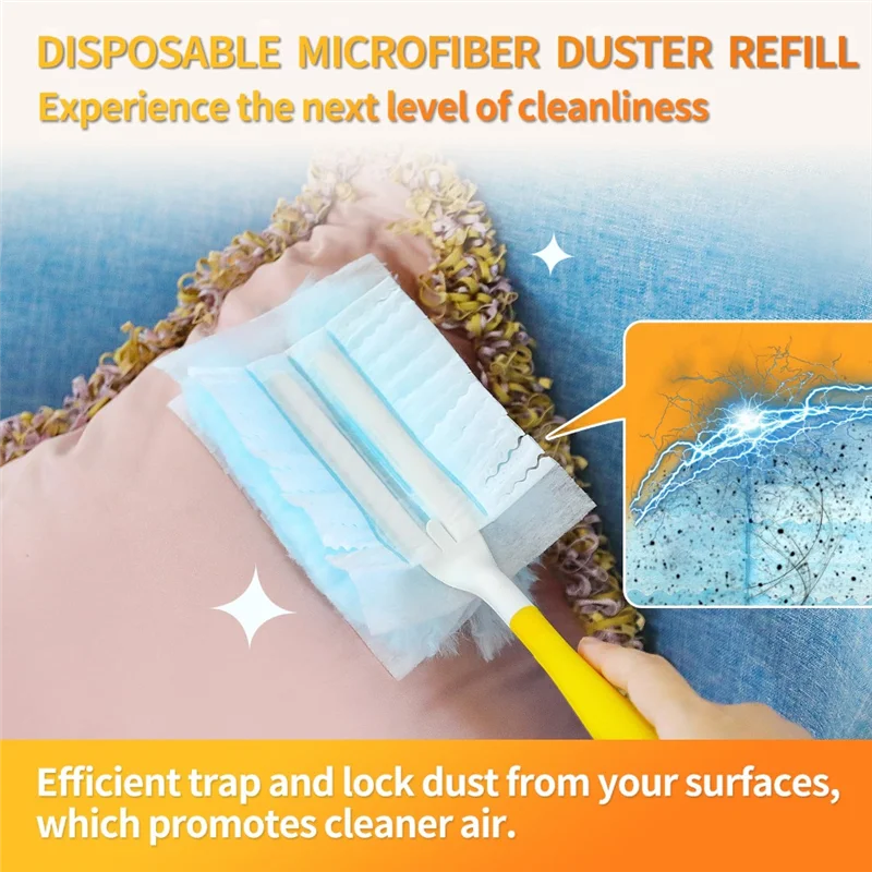 Hot Selling 60 Count Electrostatic Duster Refills Multi-Surface Dusting Refills Compatible With Swifferduster Heavy Duty Duster
Hot Selling 60 Count Electrostatic Duster Refills Multi-Surface Dusting Refills Compatible With Swifferduster Heavy Duty Duster