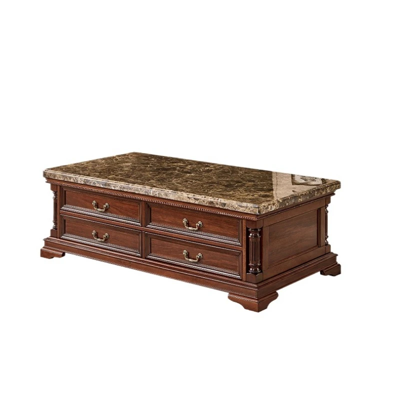 American light luxury black walnut marble coffee table rectangular double-sided drawer tea table solid wood tea table
American light luxury black walnut marble coffee table rectangular double-sided drawer tea table solid wood tea table