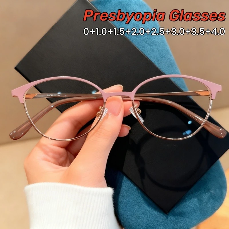 2025 New Fashion Multi-color Cat Eye Reading Glasses Advanced Metal Oval Frame Blue Light Blocking Eyeglasses 0 To +4.0
2025 New Fashion Multi-color Cat Eye Reading Glasses Advanced Metal Oval Frame Blue Light Blocking Eyeglasses 0 To +4.0