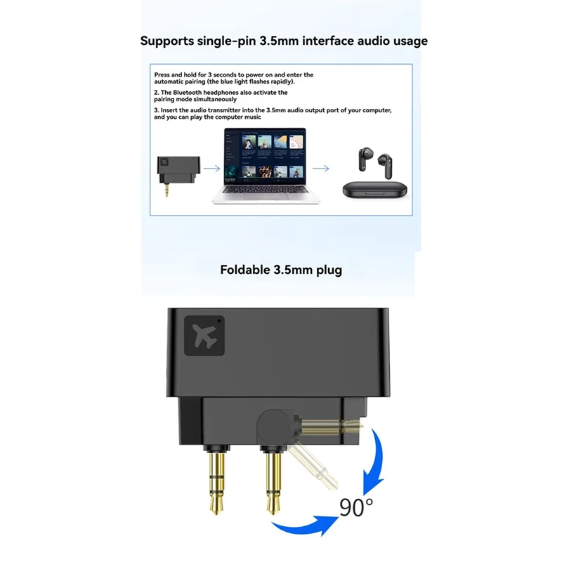 Wireless Bluetooth 5.2 Adapter Airplane Wireless Adapter For Aptx HD/LL/Adaptive/Aptx/Sbc-AU47
Wireless Bluetooth 5.2 Adapter Airplane Wireless Adapter For Aptx HD/LL/Adaptive/Aptx/Sbc-AU47