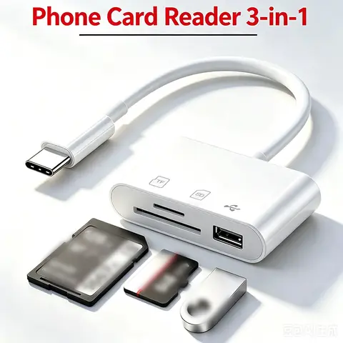 Lecteur de carte Micro SD 3 en 1 pour iPhone, Android, PC, appareil photo, type C, USB-C, lecteur SD TF, lecteur portable, lecteur de carte SD