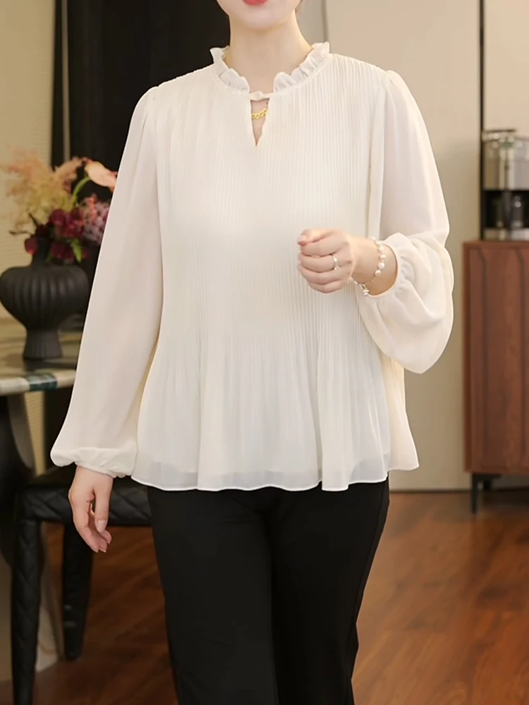 Модная блузка с длинным рукавом и кружевным подолом, универсальный топ для осеннего сезона, женская одежда больших размеров
Модная блузка с длинным рукавом и кружевным подолом, универсальный топ для осеннего сезона, женская одежда больших размеров