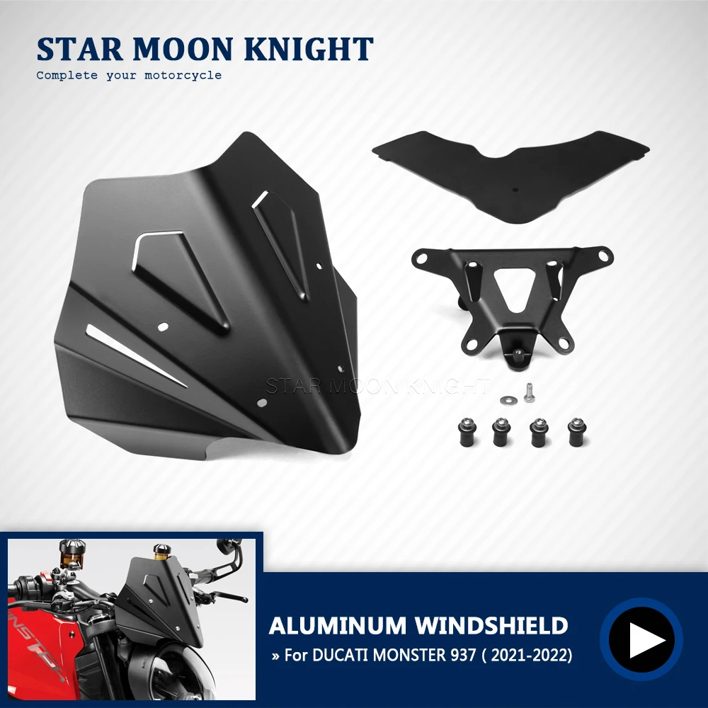 Motorcycle Accessories Windscreen Aluminum Windshield Wind Shield Deflector For DUCATI MONSTER 937 Plus 2021 2022- MONSTER937
Motorcycle Accessories Windscreen Aluminum Windshield Wind Shield Deflector For DUCATI MONSTER 937 Plus 2021 2022- MONSTER937