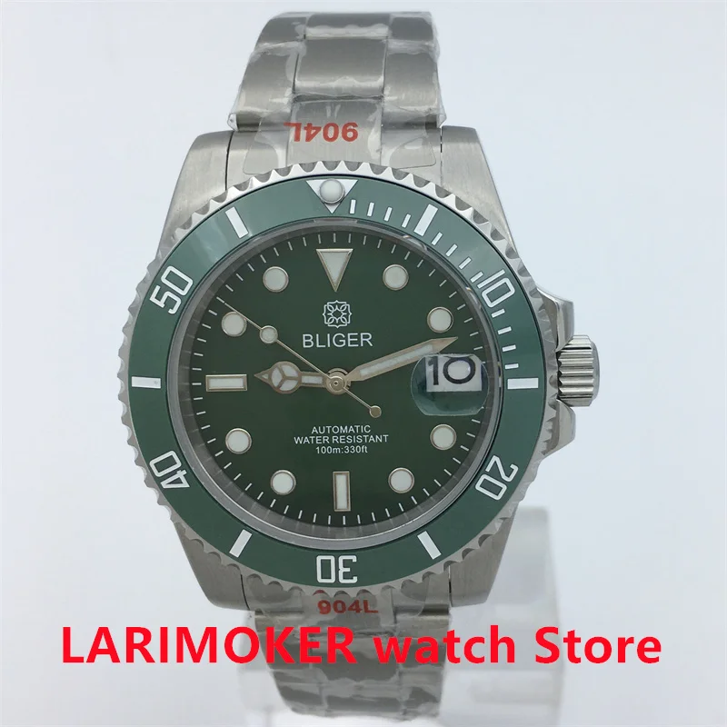 BLIGER Green Dive Green dial luminous Luxury Men's Watch 24 Gems NH35A MIYOTA PT5000 Sapphire Crystal Date Brushed Oyster strap
BLIGER Green Dive Green dial luminous Luxury Men's Watch 24 Gems NH35A MIYOTA PT5000 Sapphire Crystal Date Brushed Oyster strap