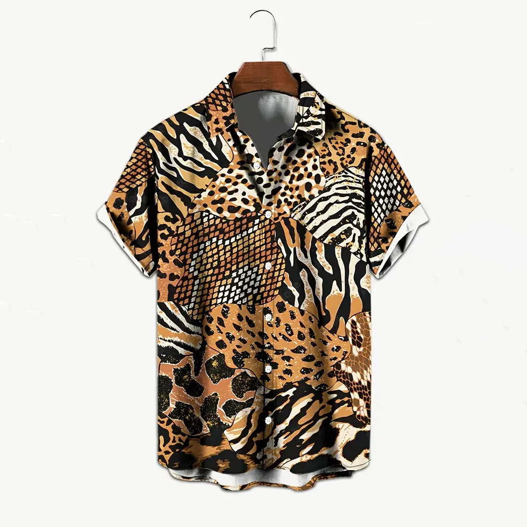Men's Shirt Leopard Graphic Print Summer Casual Lapel Short Sleeve Hawaiian Shirt Outdoor Fashion male oversized Clothing
Men's Shirt Leopard Graphic Print Summer Casual Lapel Short Sleeve Hawaiian Shirt Outdoor Fashion male oversized Clothing
