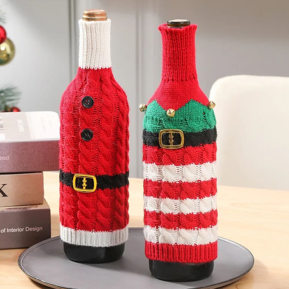 Christmas Decorations Knitted Stripes Creative Kitchen Restaurant Wine Bottle Cover Decoration
Christmas Decorations Knitted Stripes Creative Kitchen Restaurant Wine Bottle Cover Decoration