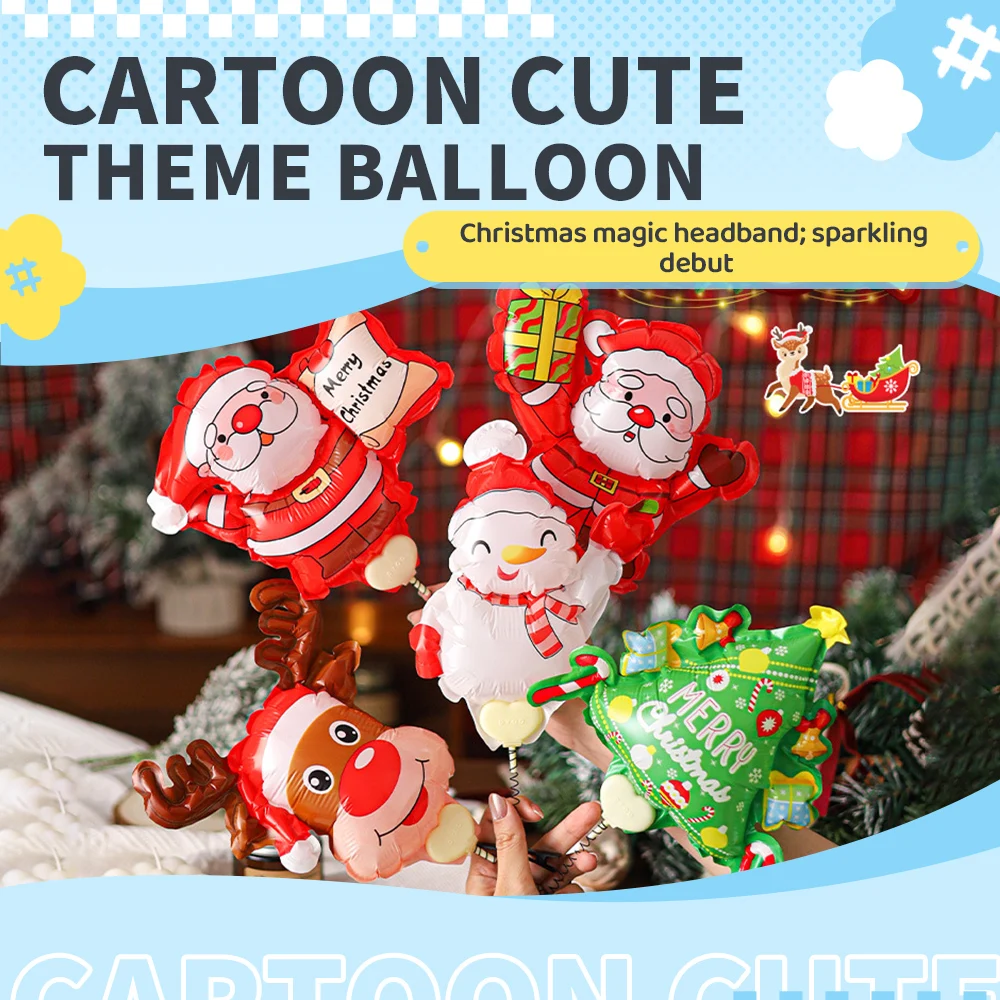 Christmas Head Wear Balloon Santa Claus Snowman Tree Elk Plastic Hair Hoop for Christmas Theme New Year Party Decoration Props
Christmas Head Wear Balloon Santa Claus Snowman Tree Elk Plastic Hair Hoop for Christmas Theme New Year Party Decoration Props