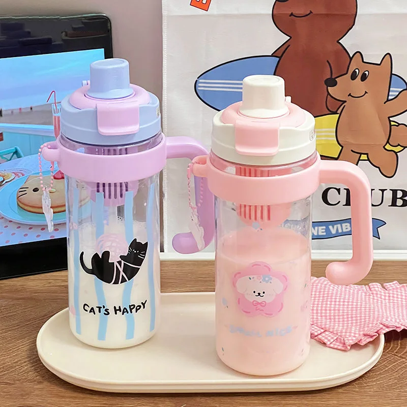 1000ML Plastic Straw Water Bottle With Handle Cute Large Capacity Outdoor Drink Water Cup Portable Tea Separation Ice Juice Cup
1000ML Plastic Straw Water Bottle With Handle Cute Large Capacity Outdoor Drink Water Cup Portable Tea Separation Ice Juice Cup