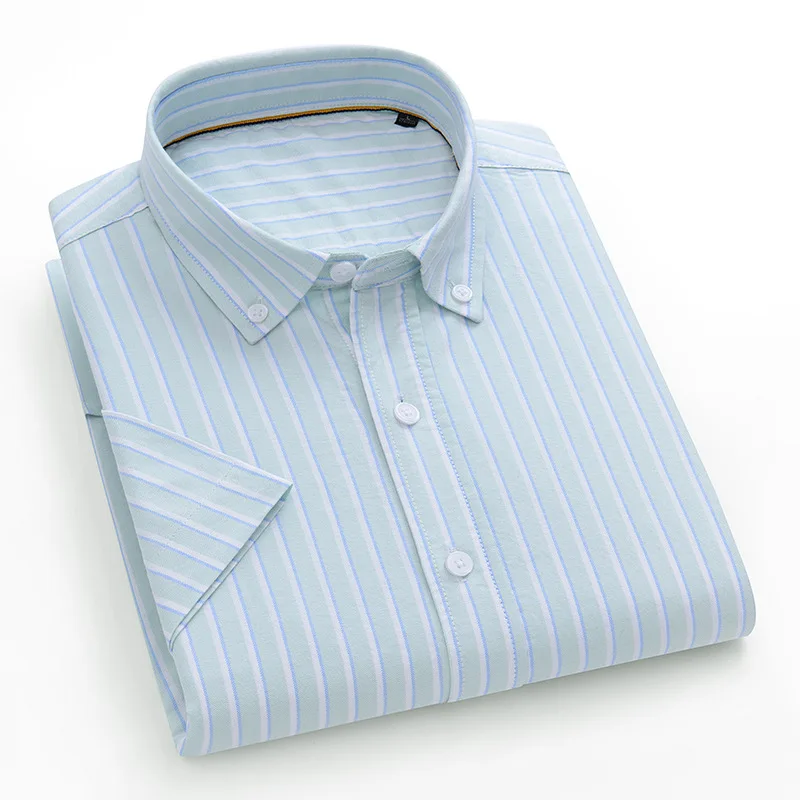 Summer 100%cotton Short Sleeve Shirts for Men Solid Color Classic plaid tops Striped Shirts Men Short Sleeved Business Casual
Summer 100%cotton Short Sleeve Shirts for Men Solid Color Classic plaid tops Striped Shirts Men Short Sleeved Business Casual