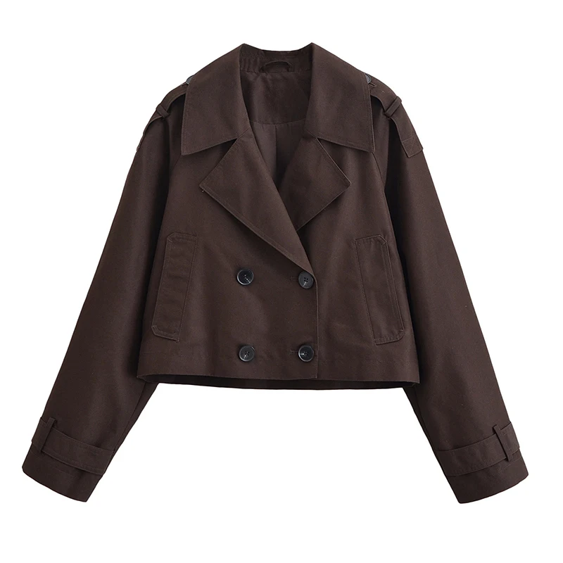 YENKYE Vintage Double Breasted Short Windbreaker Jacket For Women Long Sleeve Lapel Collar Streetwear Autumn Trench Coat
YENKYE Vintage Double Breasted Short Windbreaker Jacket For Women Long Sleeve Lapel Collar Streetwear Autumn Trench Coat