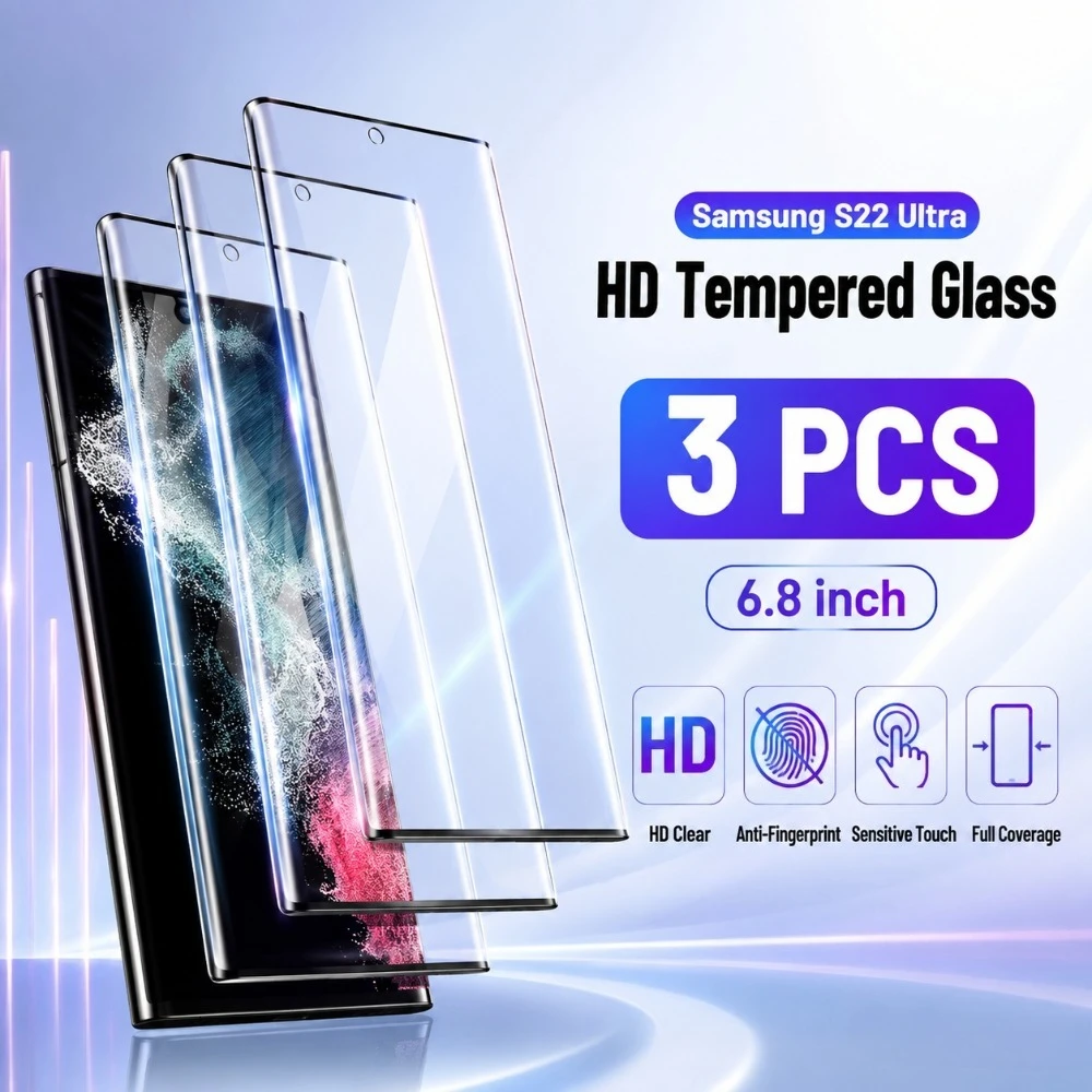 3Pcs Screen Protector HD Full Cover for Samsung Galaxy S26 S25 S24 Ultra S23 S22 S21 Plus S25 S24 FE Anti-Scratch Tempered Glass
3Pcs Screen Protector HD Full Cover for Samsung Galaxy S26 S25 S24 Ultra S23 S22 S21 Plus S25 S24 FE Anti-Scratch Tempered Glass