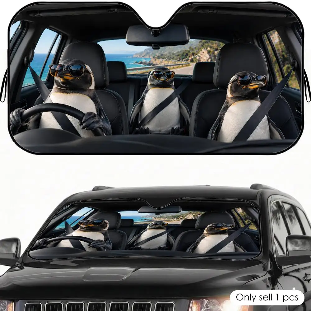 Cool Penguin Sunglasses Sun Visor Car Windshield Sunshade UV Protection Reflective Foldable Heat Insulation Cover
Cool Penguin Sunglasses Sun Visor Car Windshield Sunshade UV Protection Reflective Foldable Heat Insulation Cover