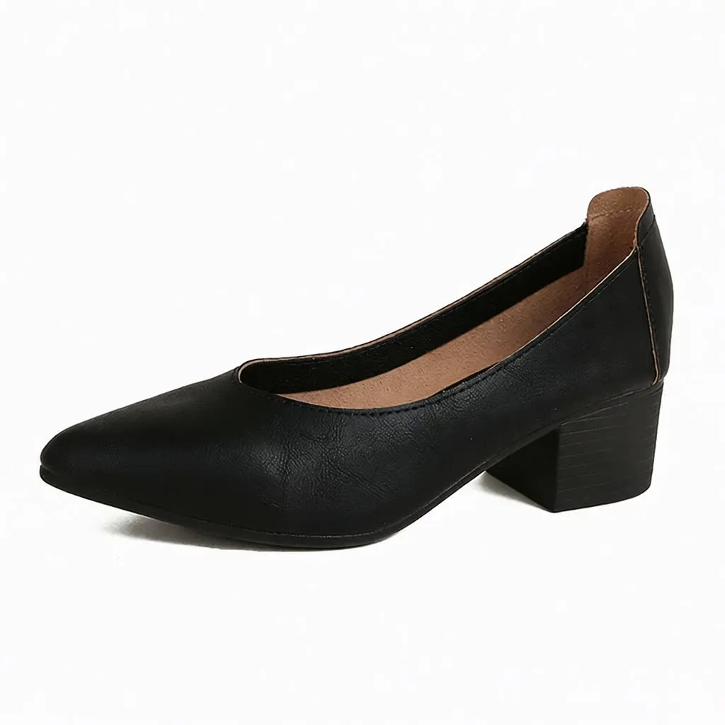 Soft Leather Pointed Toe Chunky Heel Women's Shoes Versatile Flat Backless High Heels Casual Style Fashionable Spring Autumn
Soft Leather Pointed Toe Chunky Heel Women's Shoes Versatile Flat Backless High Heels Casual Style Fashionable Spring Autumn