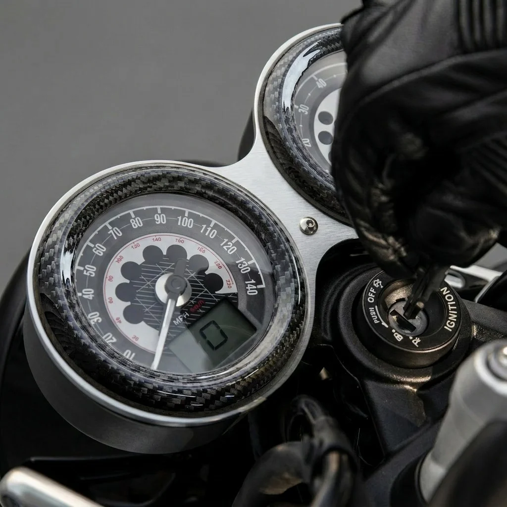 Carbon Fiber Motorcycle Instrument Trim Speedometer Cover for Triumph Speed Twin 1200 2019-2024
Carbon Fiber Motorcycle Instrument Trim Speedometer Cover for Triumph Speed Twin 1200 2019-2024