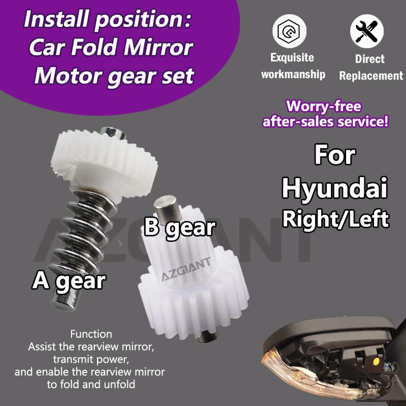 For Hyundai Sonata 9 PHEV(US)/ix45/ix35/Veloster Car 30/19T gear of Auxiliary rearview folding mirror R L motor high quality kit
For Hyundai Sonata 9 PHEV(US)/ix45/ix35/Veloster Car 30/19T gear of Auxiliary rearview folding mirror R L motor high quality kit