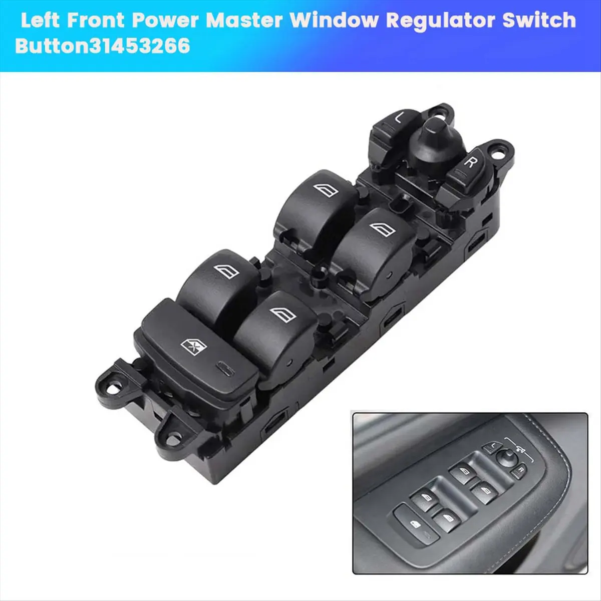 #54B Automotive Parts & Accessories,Front Power Master Window Regulator Switch 31453266 for Volvo LHD (Black)
#54B Automotive Parts & Accessories,Front Power Master Window Regulator Switch 31453266 for Volvo LHD (Black)