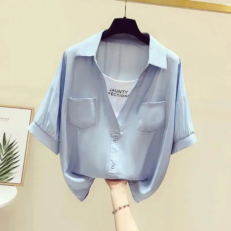 Short Sleeve Shirts Womens Faionable Flocking Embossed Crinkle Beaded Dandelion Vintag Kris Stars Side Future Folding Ms 
Short Sleeve Shirts Womens Faionable Flocking Embossed Crinkle Beaded Dandelion Vintag Kris Stars Side Future Folding Ms