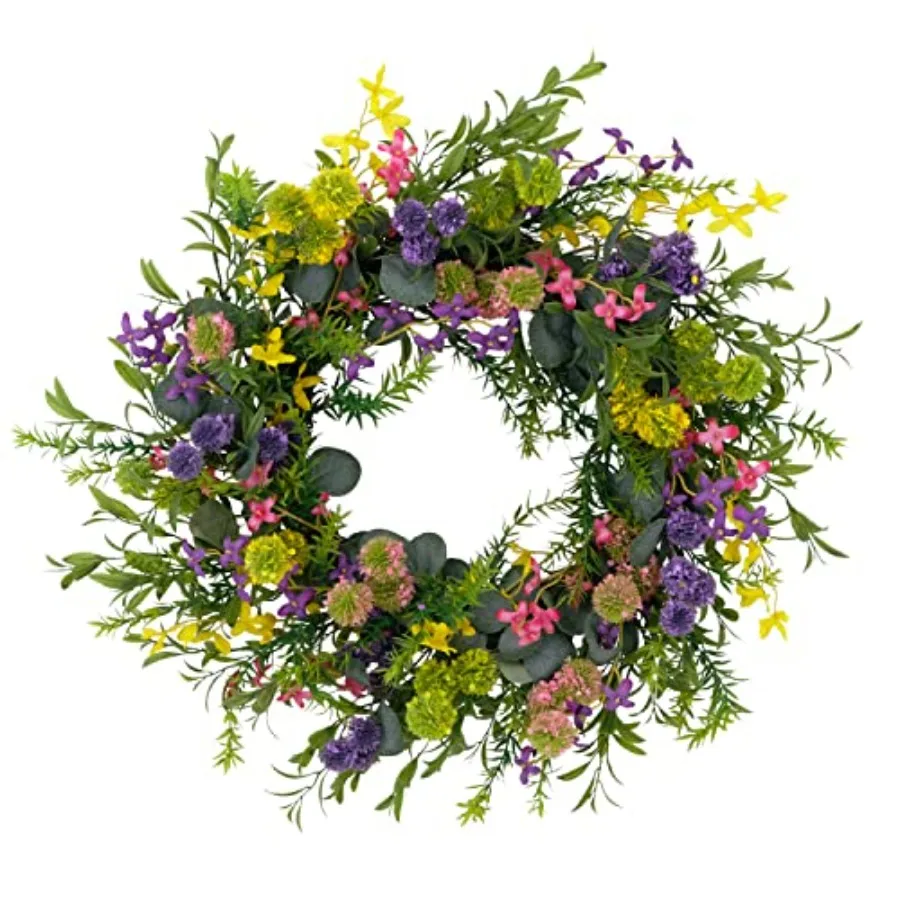 24 Artificial Eucalyptus Floral Spring Door Wreath with Berries, Multicolor
24 Artificial Eucalyptus Floral Spring Door Wreath with Berries, Multicolor