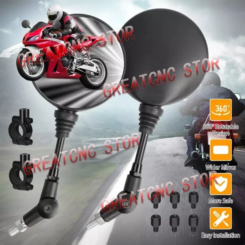 8MM/10MM Retro Rearview Motorcycle Folding Rear View Mirror Motorcross ATV UTV Motorbike For BMW R1250GS For Honda For Kawasaki
8MM/10MM Retro Rearview Motorcycle Folding Rear View Mirror Motorcross ATV UTV Motorbike For BMW R1250GS For Honda For Kawasaki