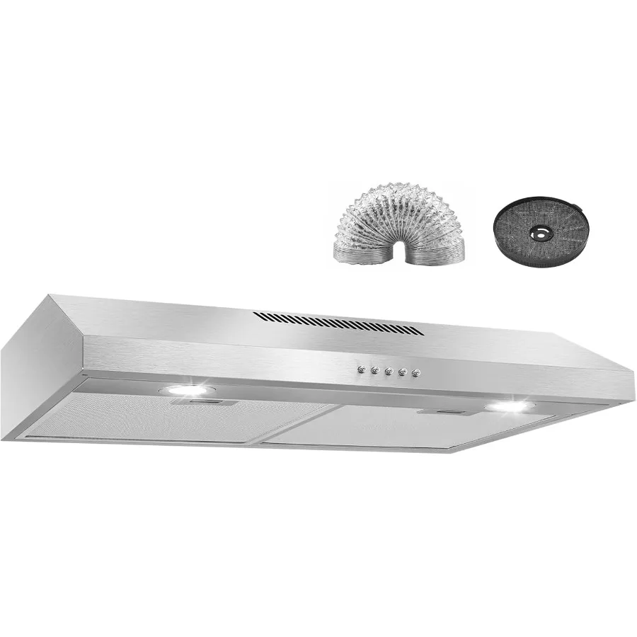 30 inch Under Cabinet Ductless Slim Kitchen Range Hood with Stainless Steel Finish LED Lights 3 Speed Exhaust Fan Filter Campan
30 inch Under Cabinet Ductless Slim Kitchen Range Hood with Stainless Steel Finish LED Lights 3 Speed Exhaust Fan Filter Campan