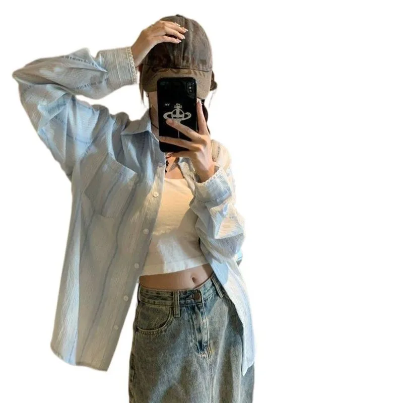 Spring French Blue Striped Shirt Women's 2026 New Loose Top Design Niche Shirt Unique Design Casual Comfort Age Reduction Shirt
Spring French Blue Striped Shirt Women's 2026 New Loose Top Design Niche Shirt Unique Design Casual Comfort Age Reduction Shirt