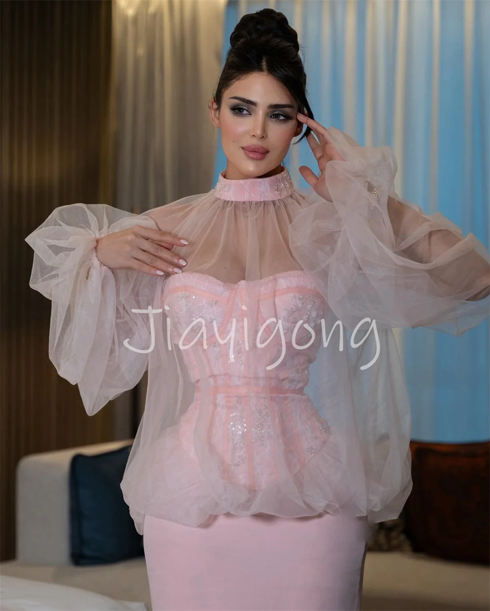 Customized Formal Jersey Pleat Pattern Trumpet High Collar Long Luxury Party Prom Dresses Pastrol High Quality
Customized Formal Jersey Pleat Pattern Trumpet High Collar Long Luxury Party Prom Dresses Pastrol High Quality