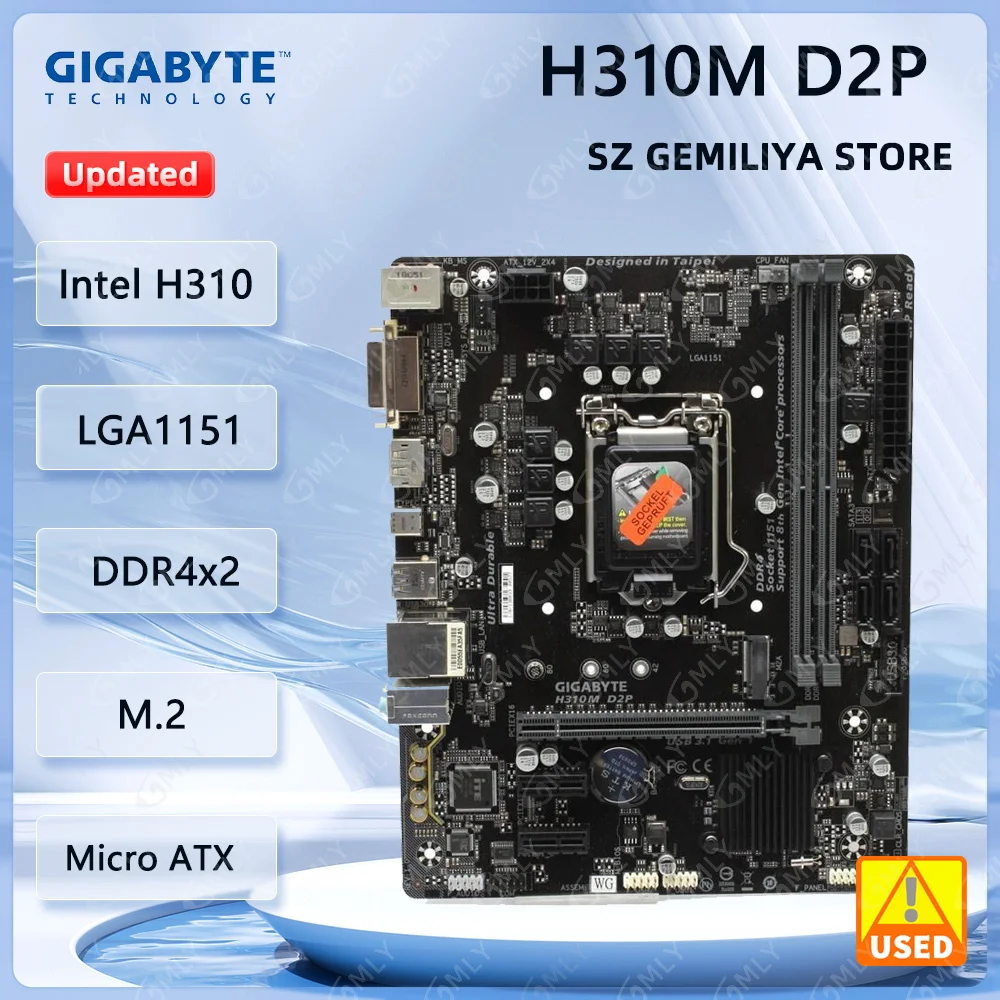Материнская плата GIGABYTE H310M D2P 2.0, память DDR4, процессор LGA 1151, совместимость с i9-9900K, i7-9700F, i5-9600K, i3-9100F, VGA, Micro ATX
Материнская плата GIGABYTE H310M D2P 2.0, память DDR4, процессор LGA 1151, совместимость с i9-9900K, i7-9700F, i5-9600K, i3-9100F, VGA, Micro ATX