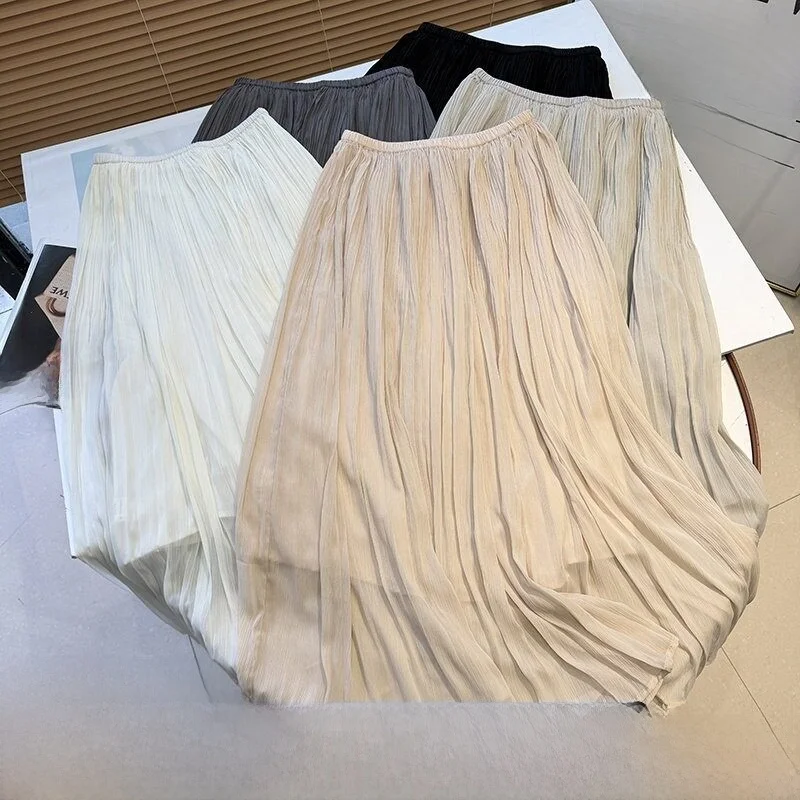 Casual High Waist Mesh Skirt for Women with White Pleats A-Line Midi Skirt Slimming Fluffy Half-length Skirt for Ladies
Casual High Waist Mesh Skirt for Women with White Pleats A-Line Midi Skirt Slimming Fluffy Half-length Skirt for Ladies