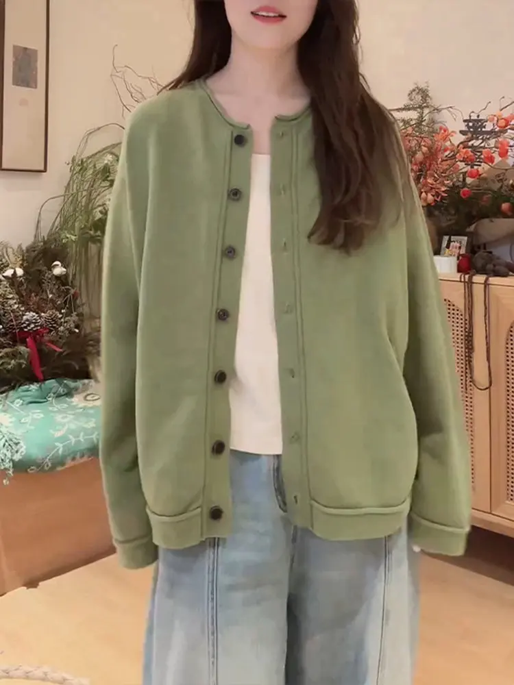 Casual Short Baseball Jacket Women's Spring Autumn New Design round Neck Open Cardigan Top Versatile Female Baseball Coat
Casual Short Baseball Jacket Women's Spring Autumn New Design round Neck Open Cardigan Top Versatile Female Baseball Coat
