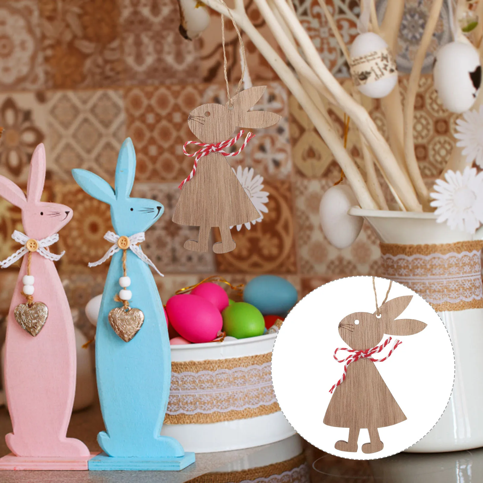 6 PCS Home Decor Wooden Rabbit Pendant Easter Bunny Toy Top Hat Hanging Ornament Cutout Tree Miss
6 PCS Home Decor Wooden Rabbit Pendant Easter Bunny Toy Top Hat Hanging Ornament Cutout Tree Miss