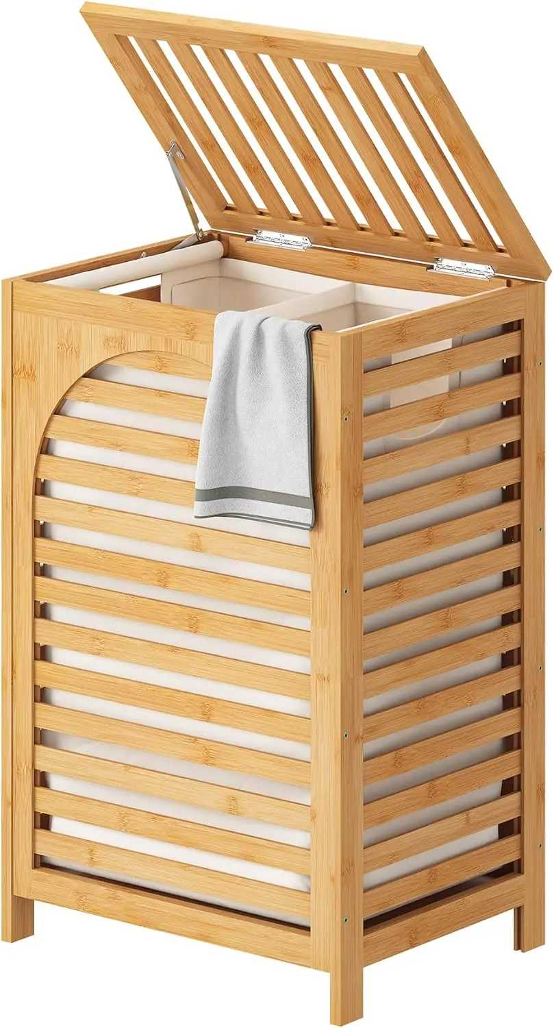 Large Bamboo Laundry Basket with Lid, 85L Capacity, Removable Bag, 4 Colors for Home Storage
Large Bamboo Laundry Basket with Lid, 85L Capacity, Removable Bag, 4 Colors for Home Storage
