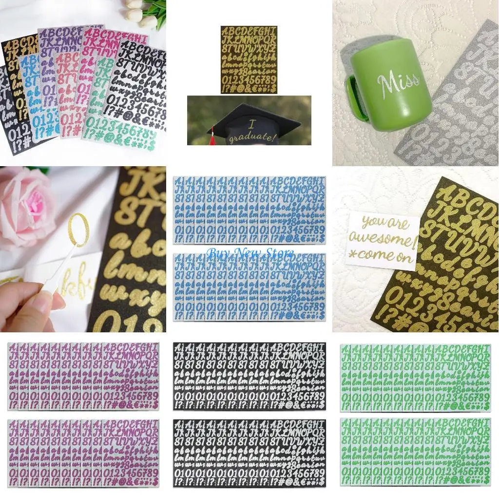 20CE 20 Sheets Colorful Letter Number Sticker Glittering Sticker Letter Number Decals
20CE 20 Sheets Colorful Letter Number Sticker Glittering Sticker Letter Number Decals